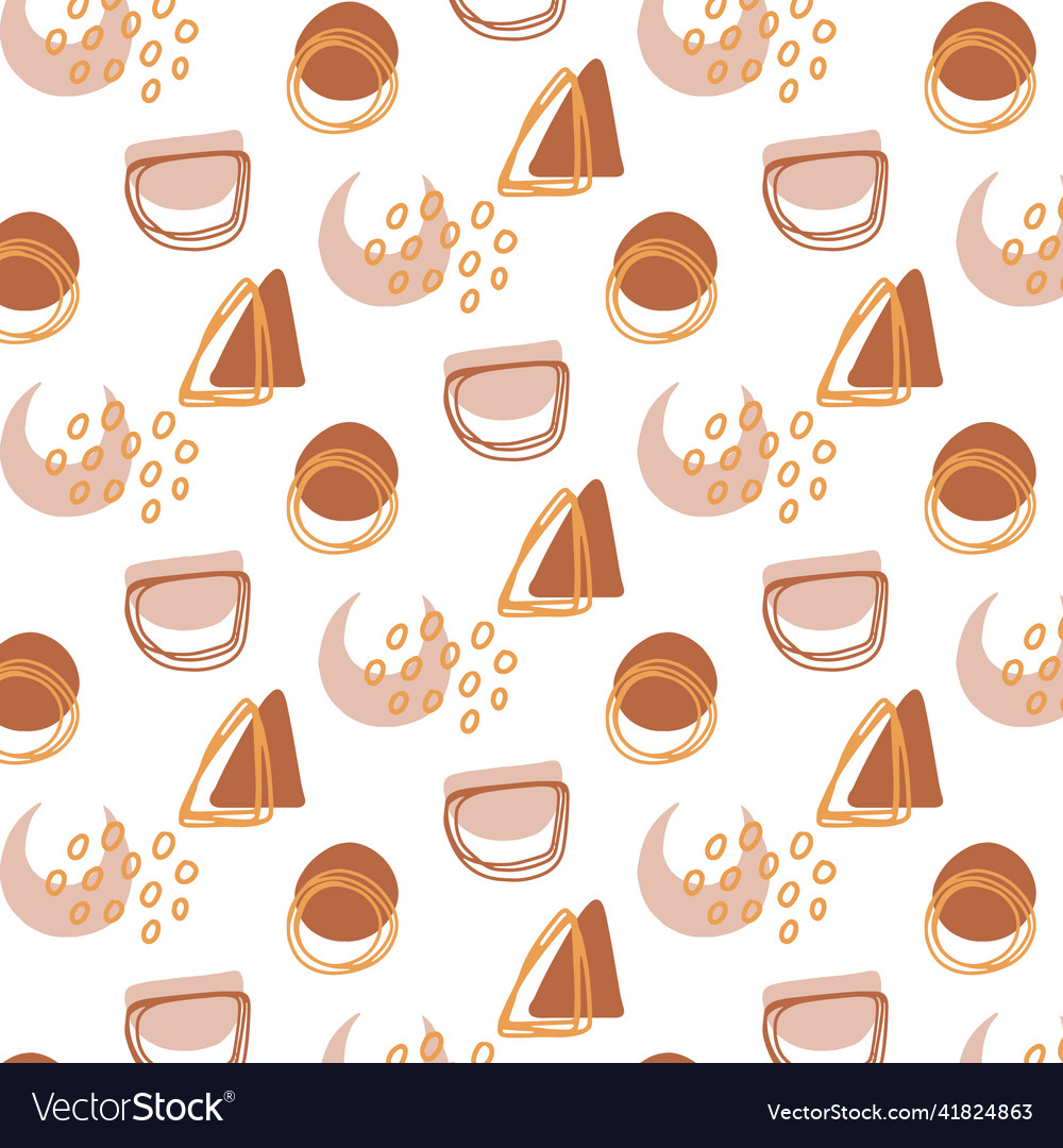 Seamless pattern with abstractions in boho style