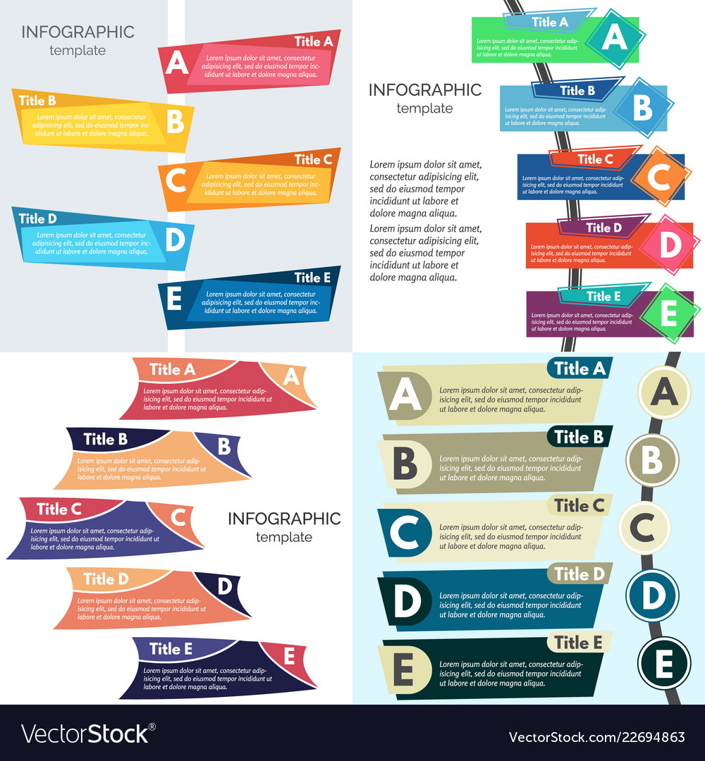 Set of four elements infographic design