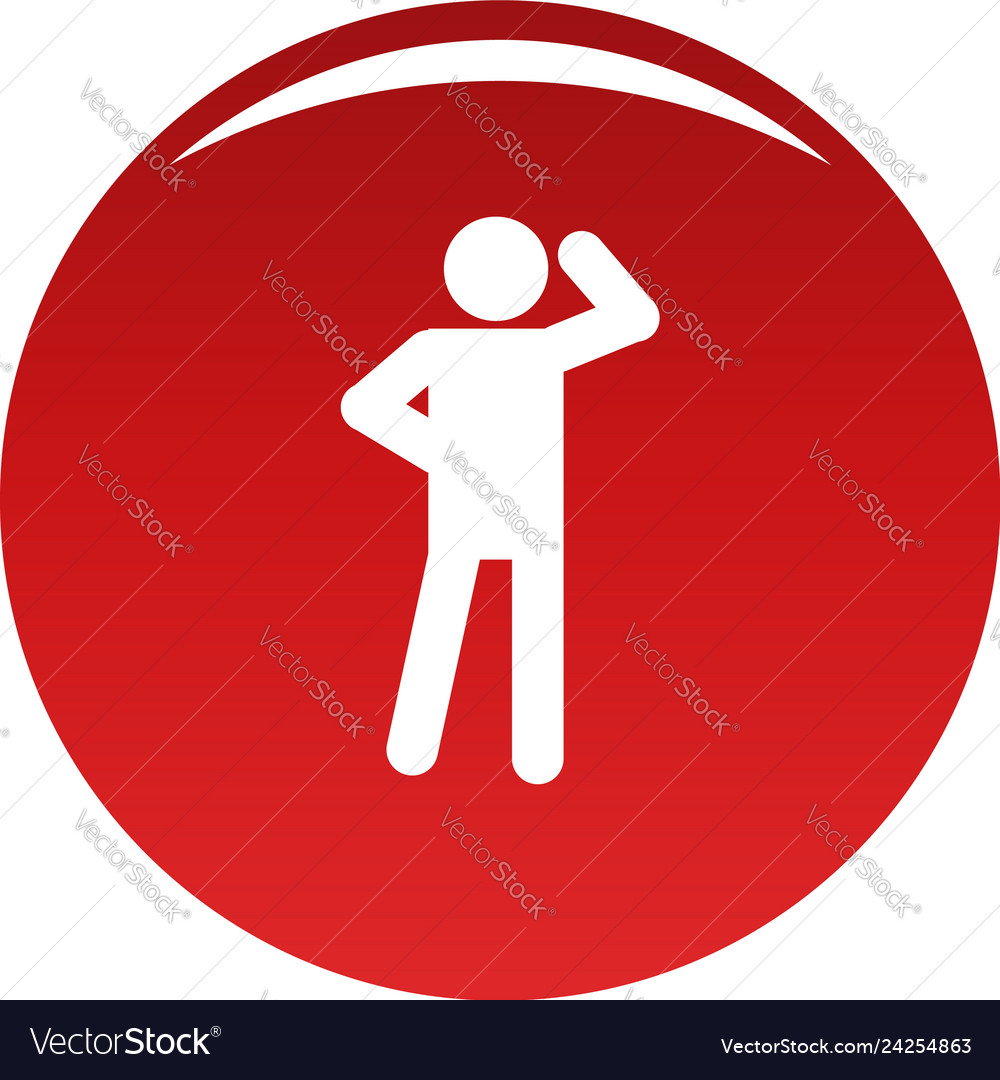 Stick figure stickman icon red Royalty Free Vector Image