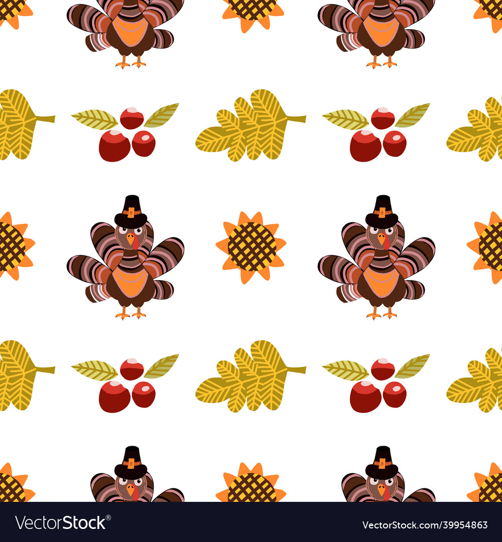 Thanksgiving Day Seamless Pattern Royalty Free Vector Image