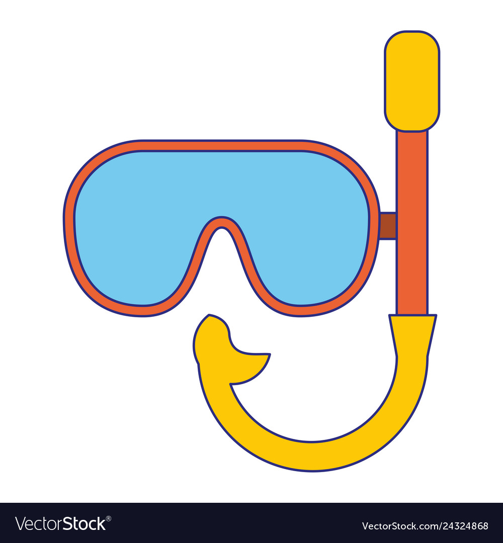 Diving mask equipment symbol blue lines