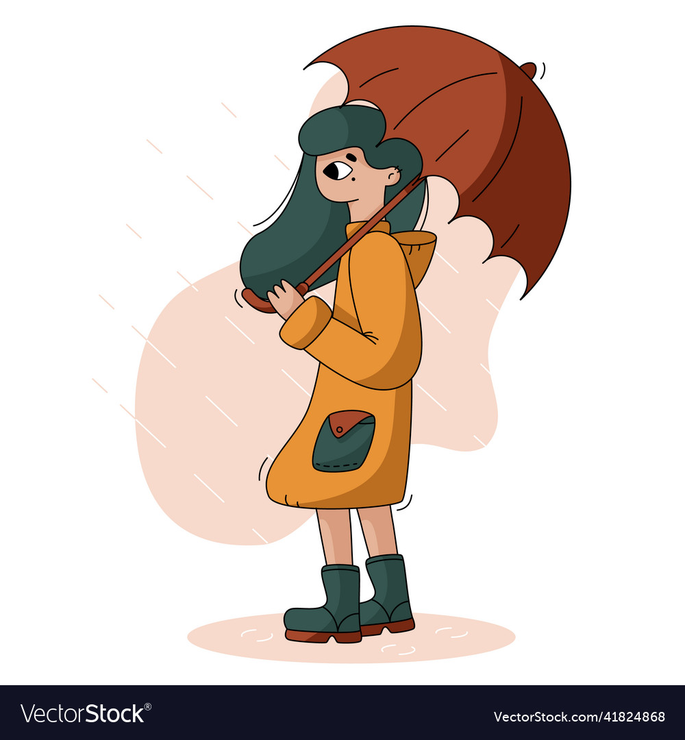 Flat cartoon the girl under Royalty Free Vector Image