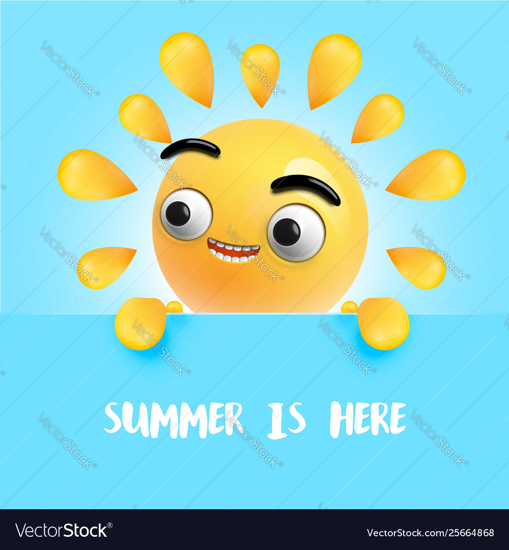 Highly detailed happy sunny emoticon Royalty Free Vector