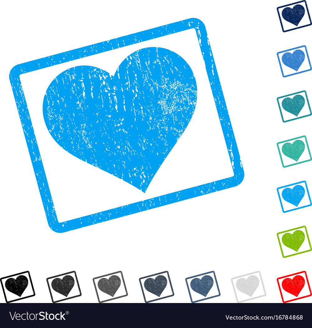 Love heart icon rubber watermark Royalty Free Vector Image