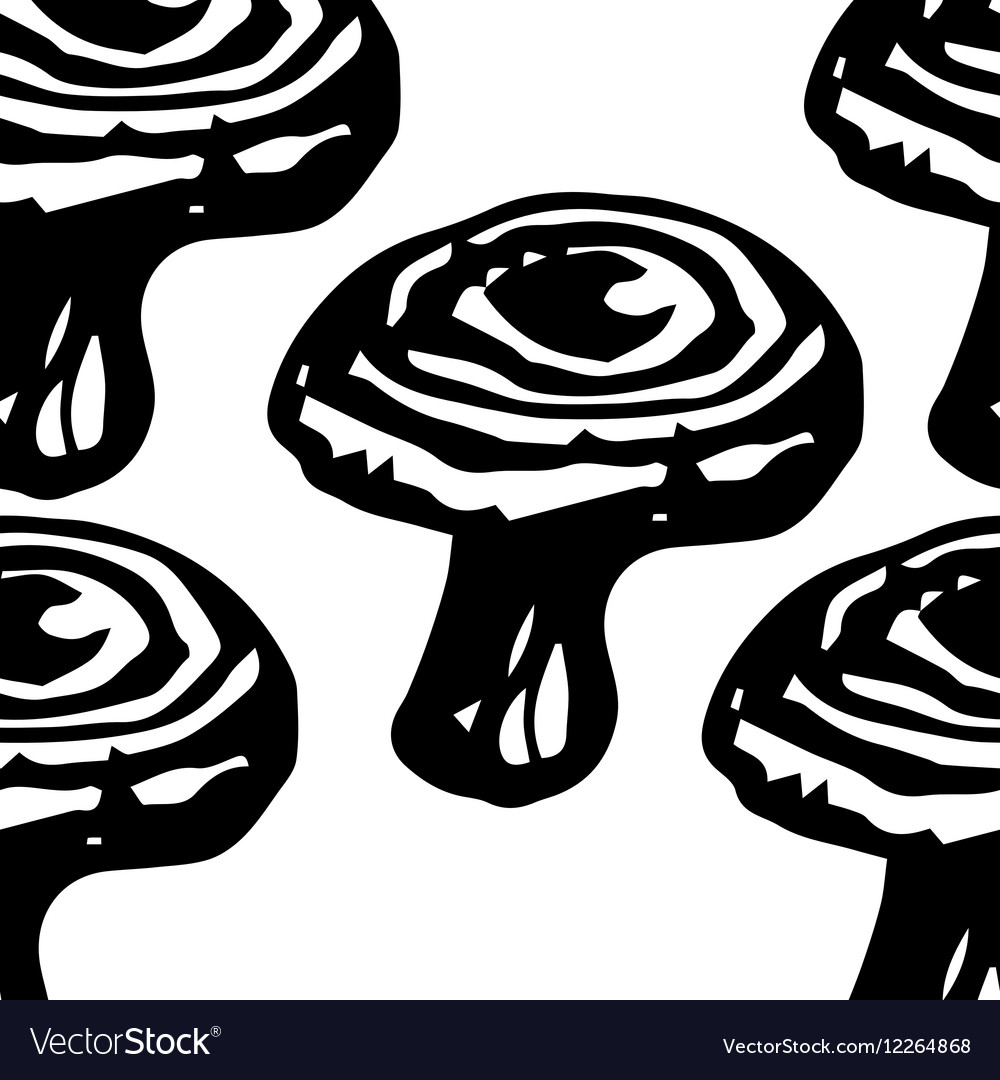 Seamless pattern with mushrooms