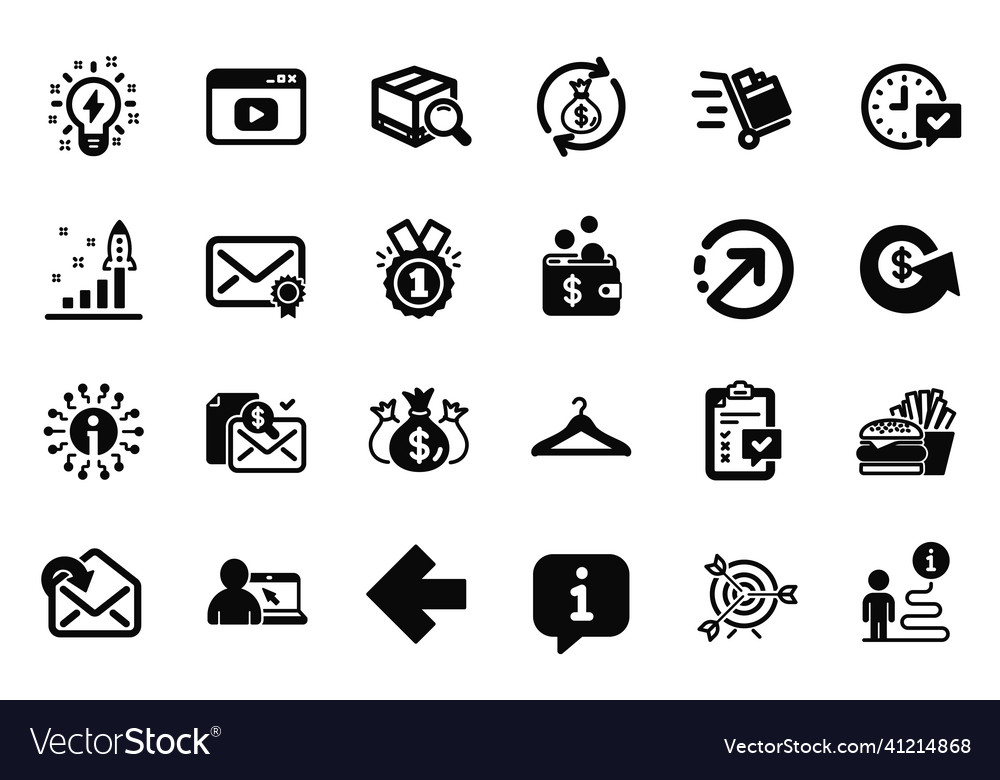 Set of simple icons related to verified