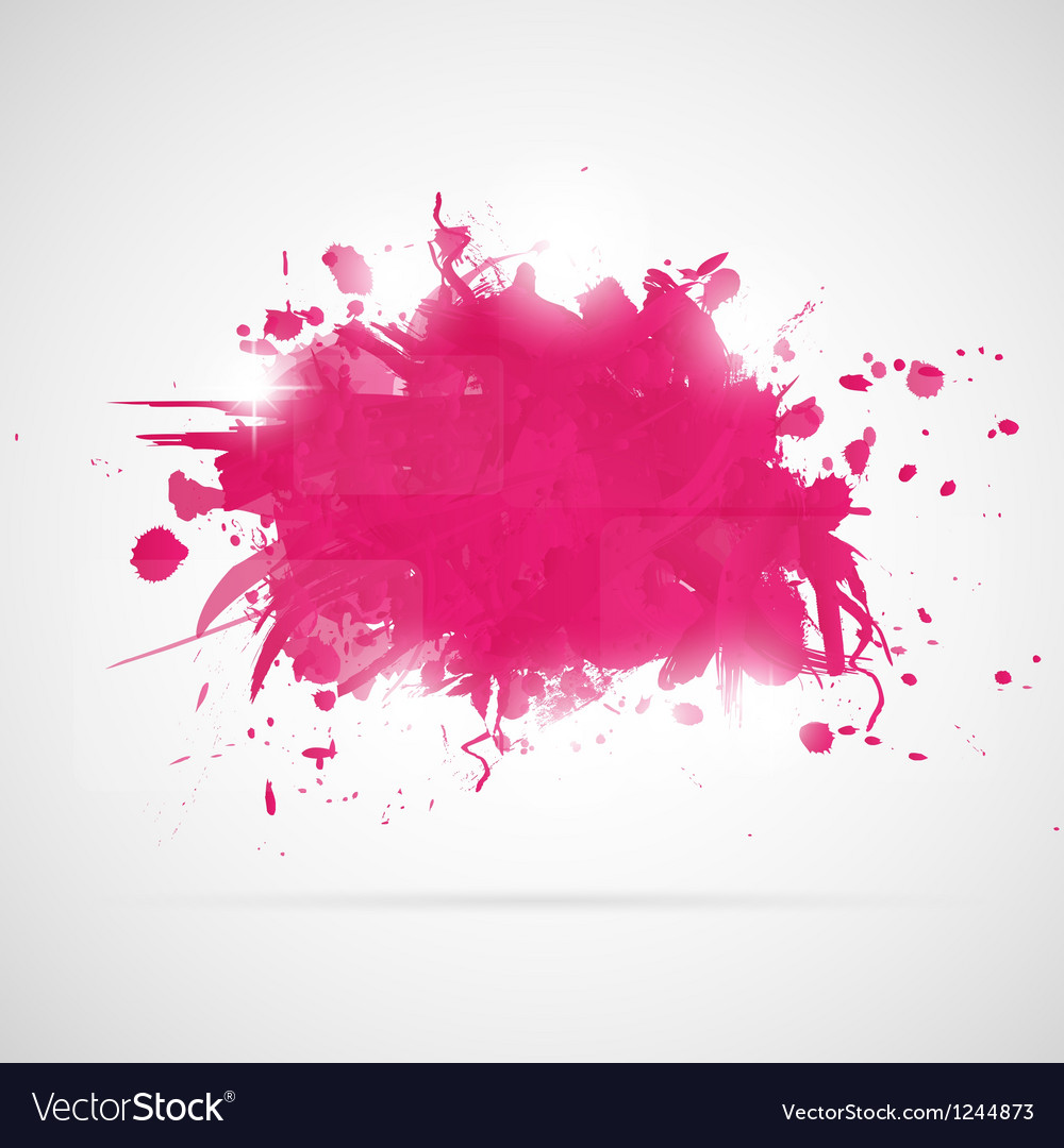 Abstract background with pink paint splashes Vector Image