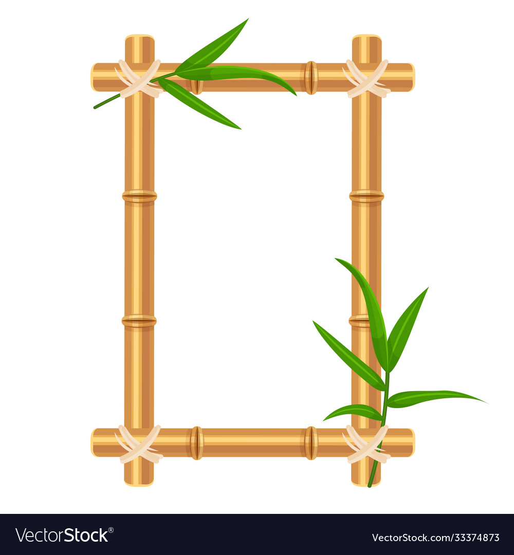 Bamboo frame with tropical leaves holiday summer Vector Image