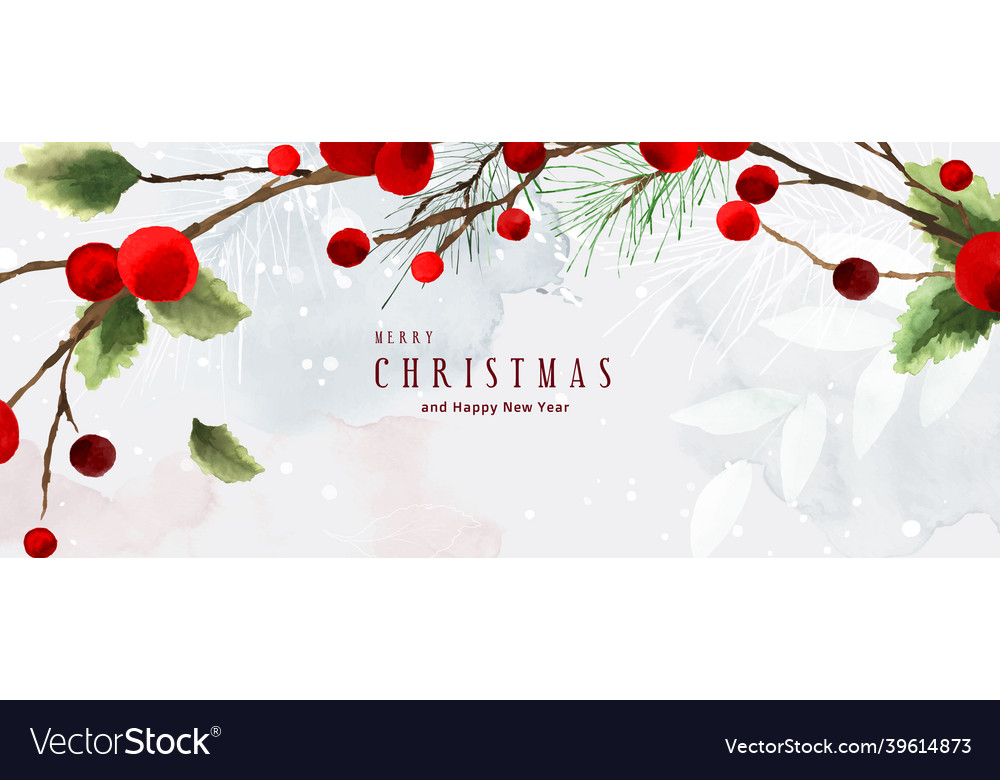 Christmas decoration holly leaves and branches vector image Christmas decoration holly leaves and branches