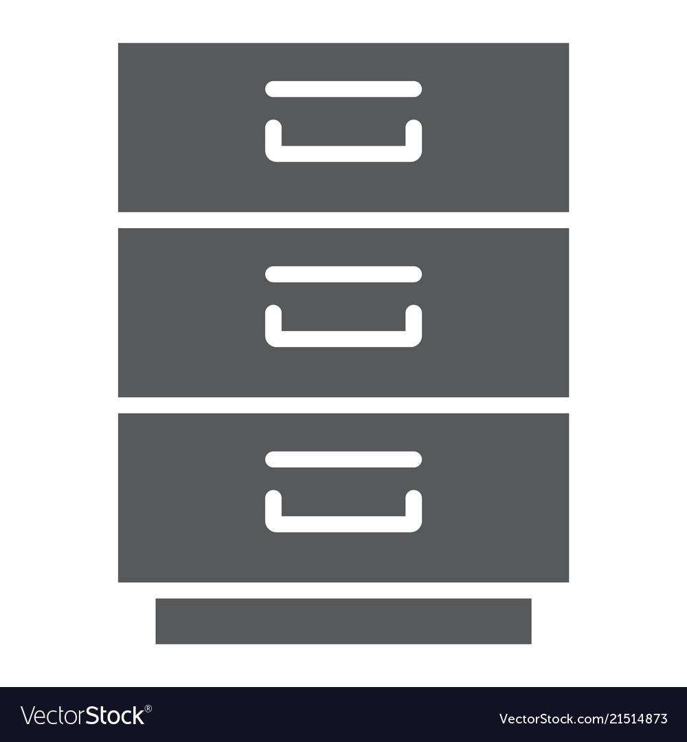 Filling Cabinet Glyph Icon Office And Organize Vector Image