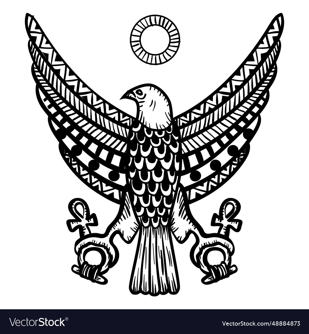 Horus Falcon God Icon Royalty Free Vector Image