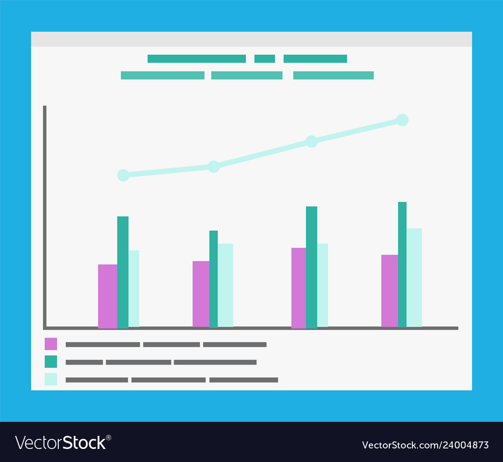 Infographics with explanation and timeline graphs vector image Infographics with explanation and timeline graphs