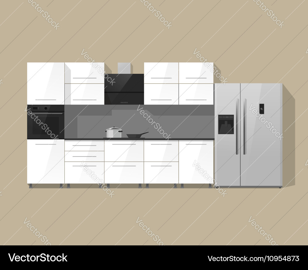 Kitchen furniture interior Royalty Free Vector