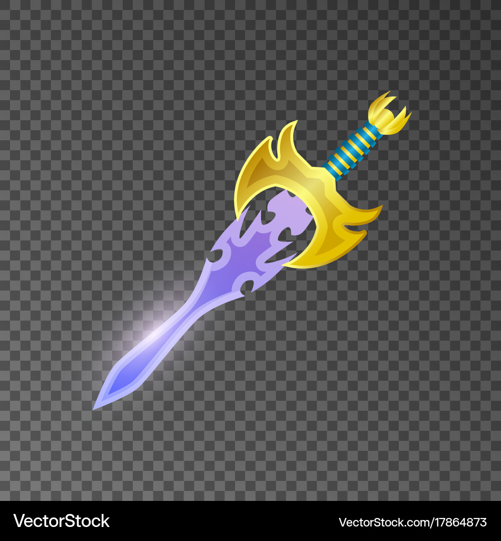 Magic broadsword isolated game element Royalty Free Vector