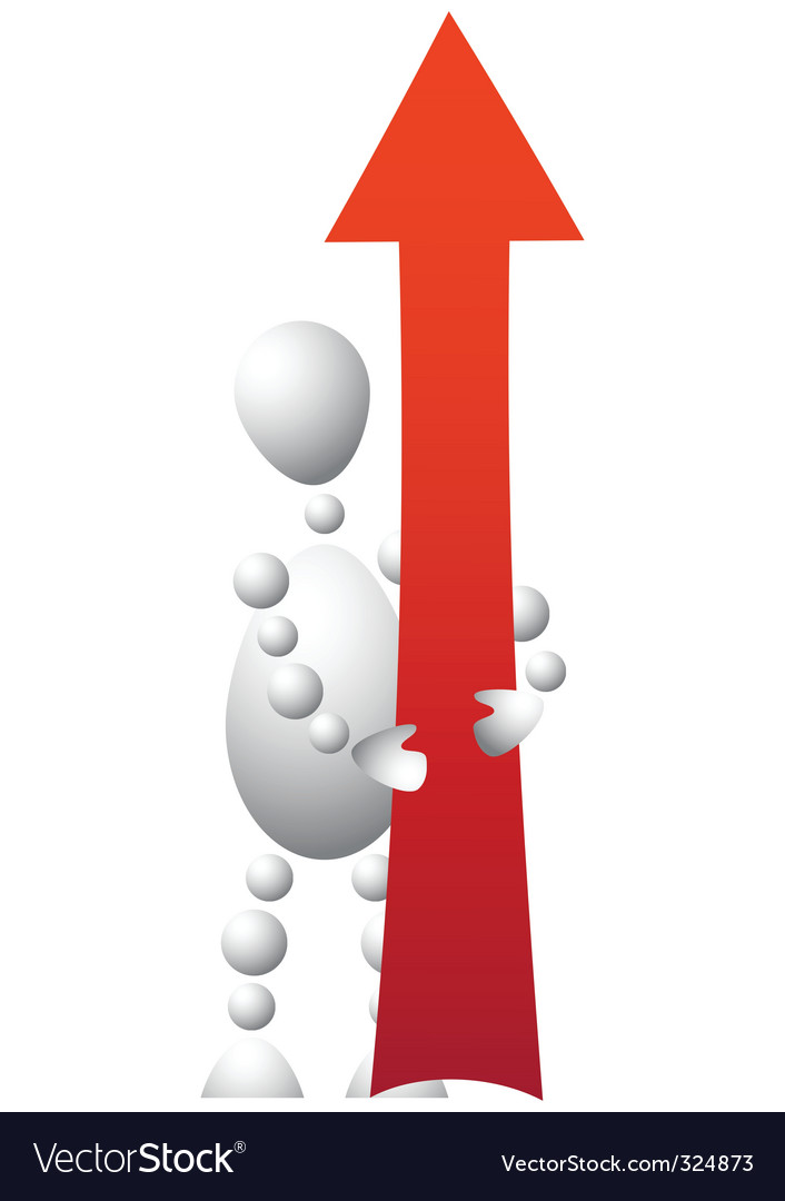 Man with up-arrow