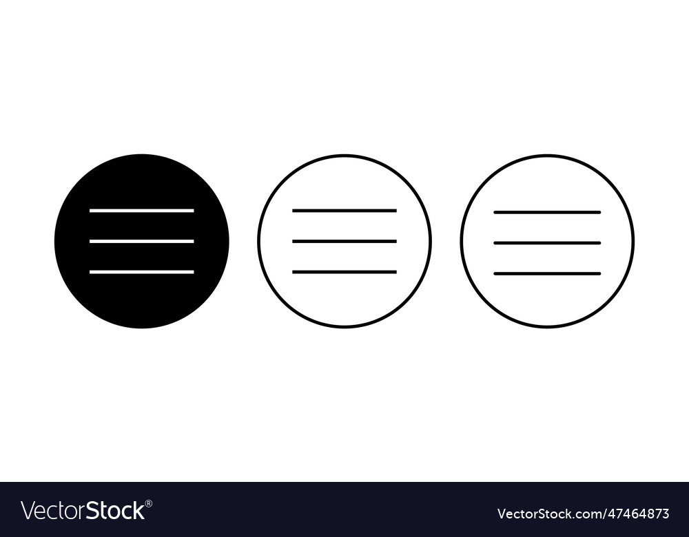 Menu icon set web hamburger symbol