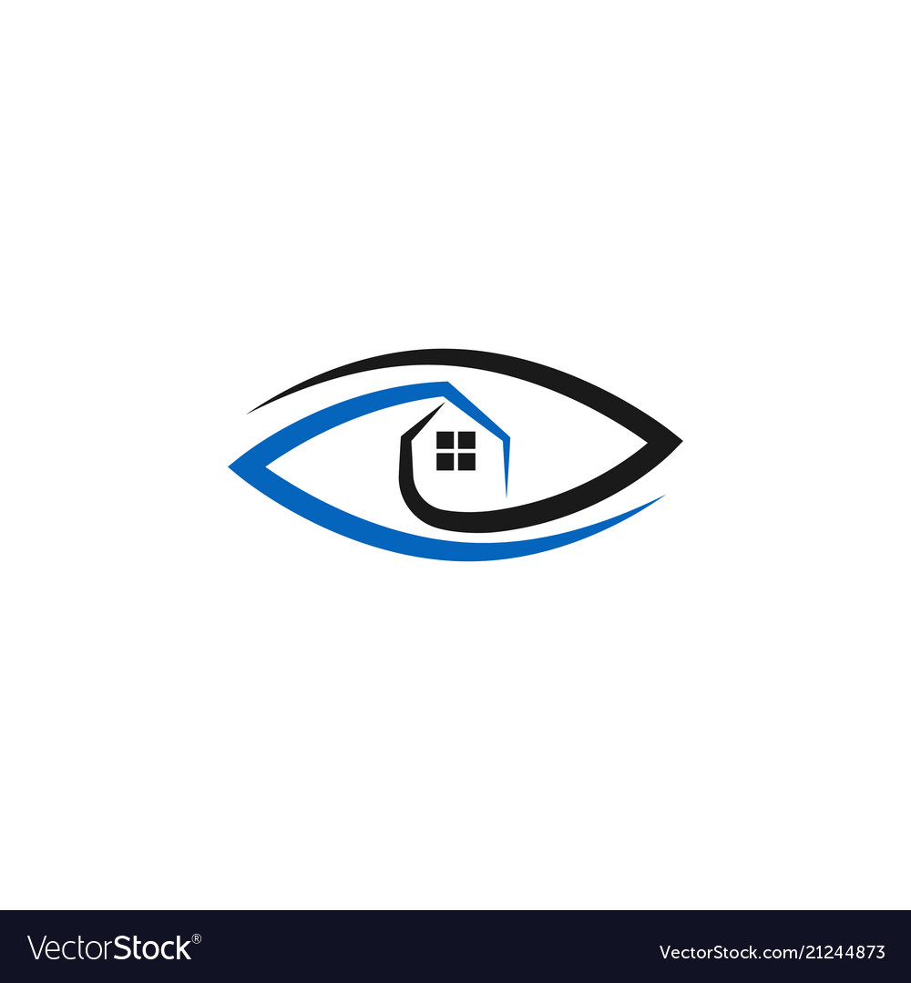 Real estate logo concept of eye and house