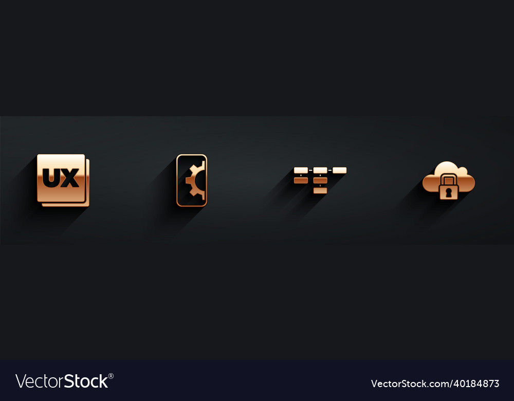 Set ui or ux design web development site map vector image Set ui or ux design web development site map