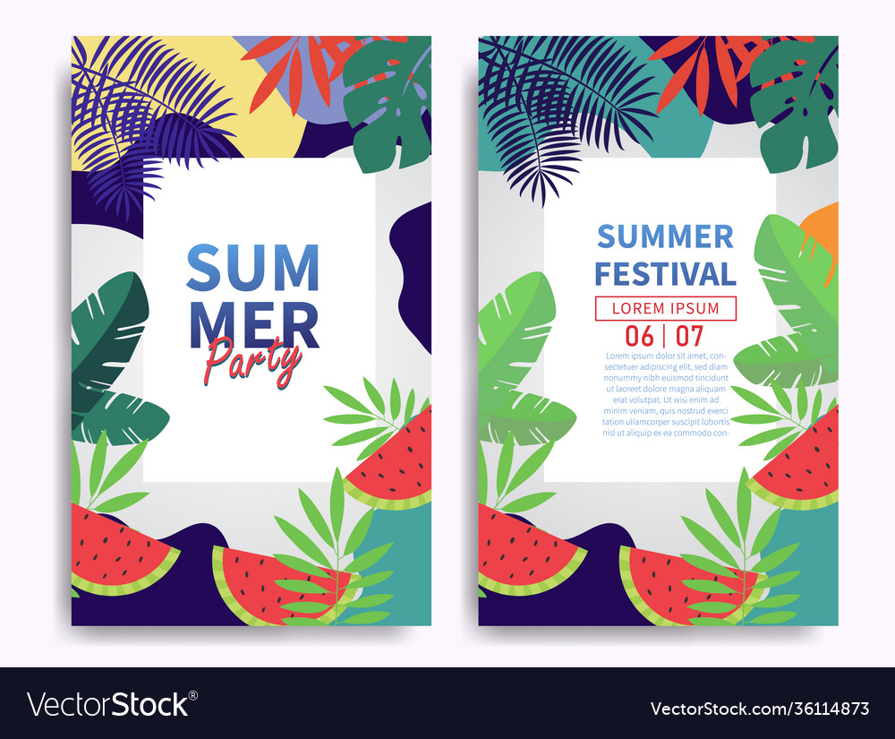 Summer poster festival with circle composition