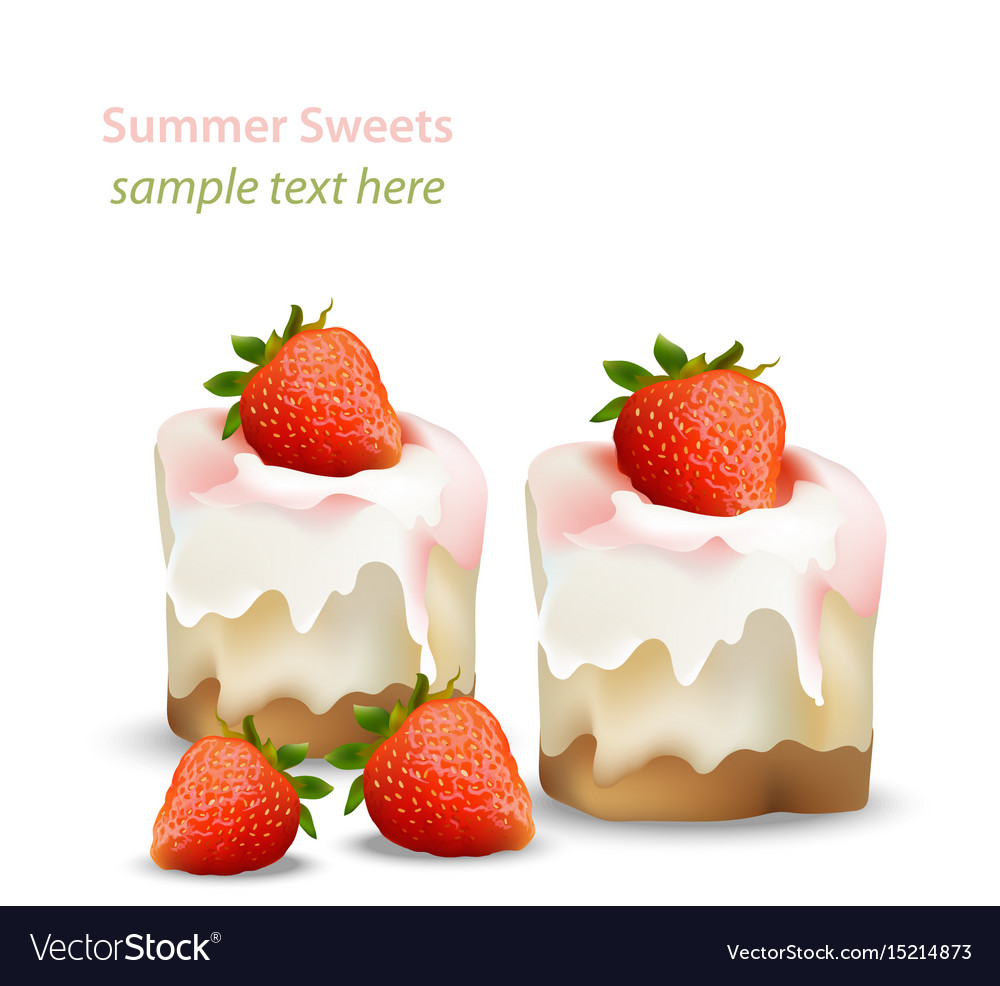 Summer sweet cheesecake with strawberry fruits