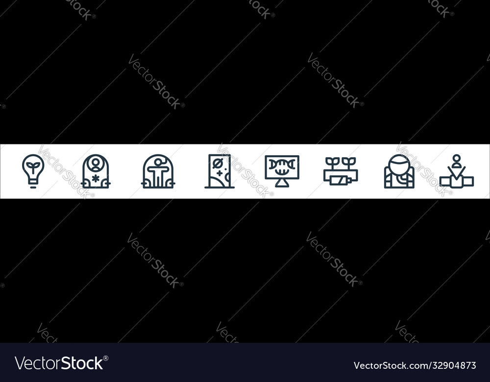 Technology future line icons linear set vector image Technology future line icons linear set