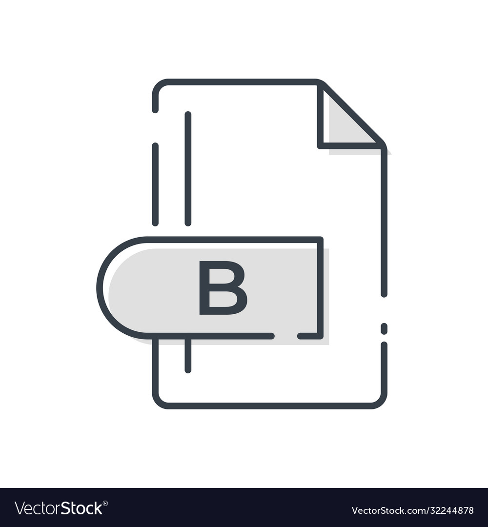 B file format icon extension filled