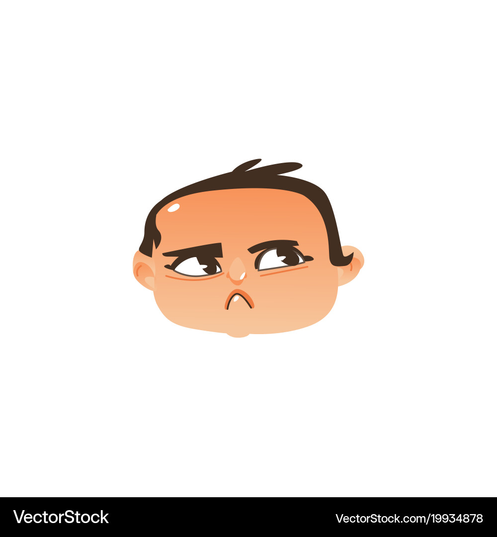 Bahead icon - angry suspicious face expression Vector Image