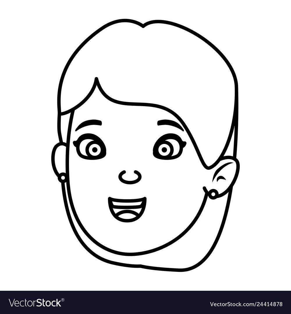 Beautiful little girl head character Royalty Free Vector