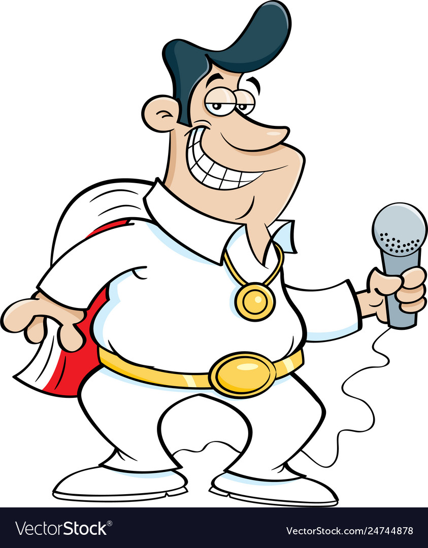 Cartoon man dressed as a rock and roll singer Vector Image