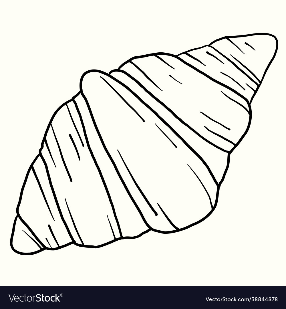 Doodle freehand sketch drawing croissant bread Vector Image