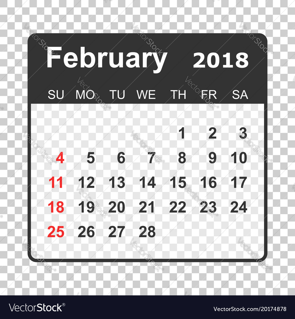 February 2018 calendar planner design Royalty Free Vector