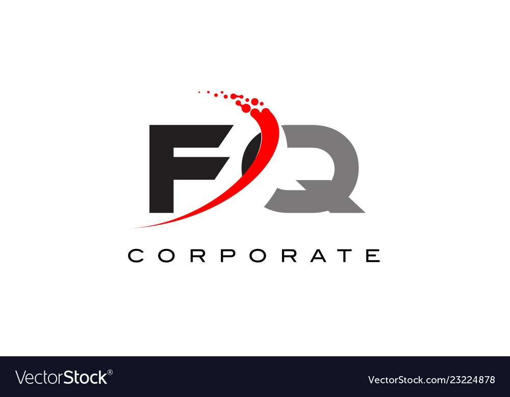 Fq modern letter logo design with swoosh Vector Image