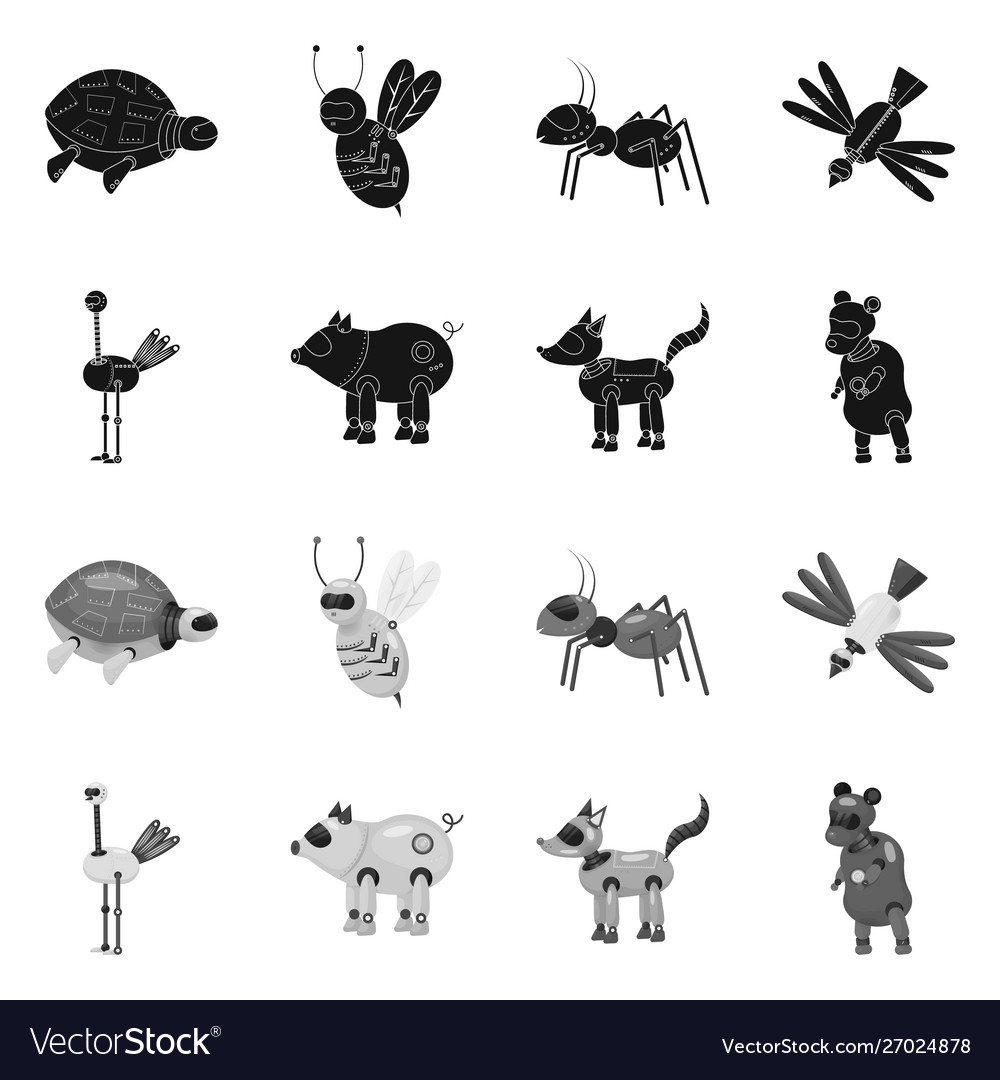 Isolated object toy and science symbol set vector image Isolated object toy and science symbol set