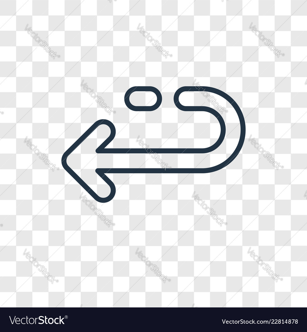 Left arrow concept linear icon isolated