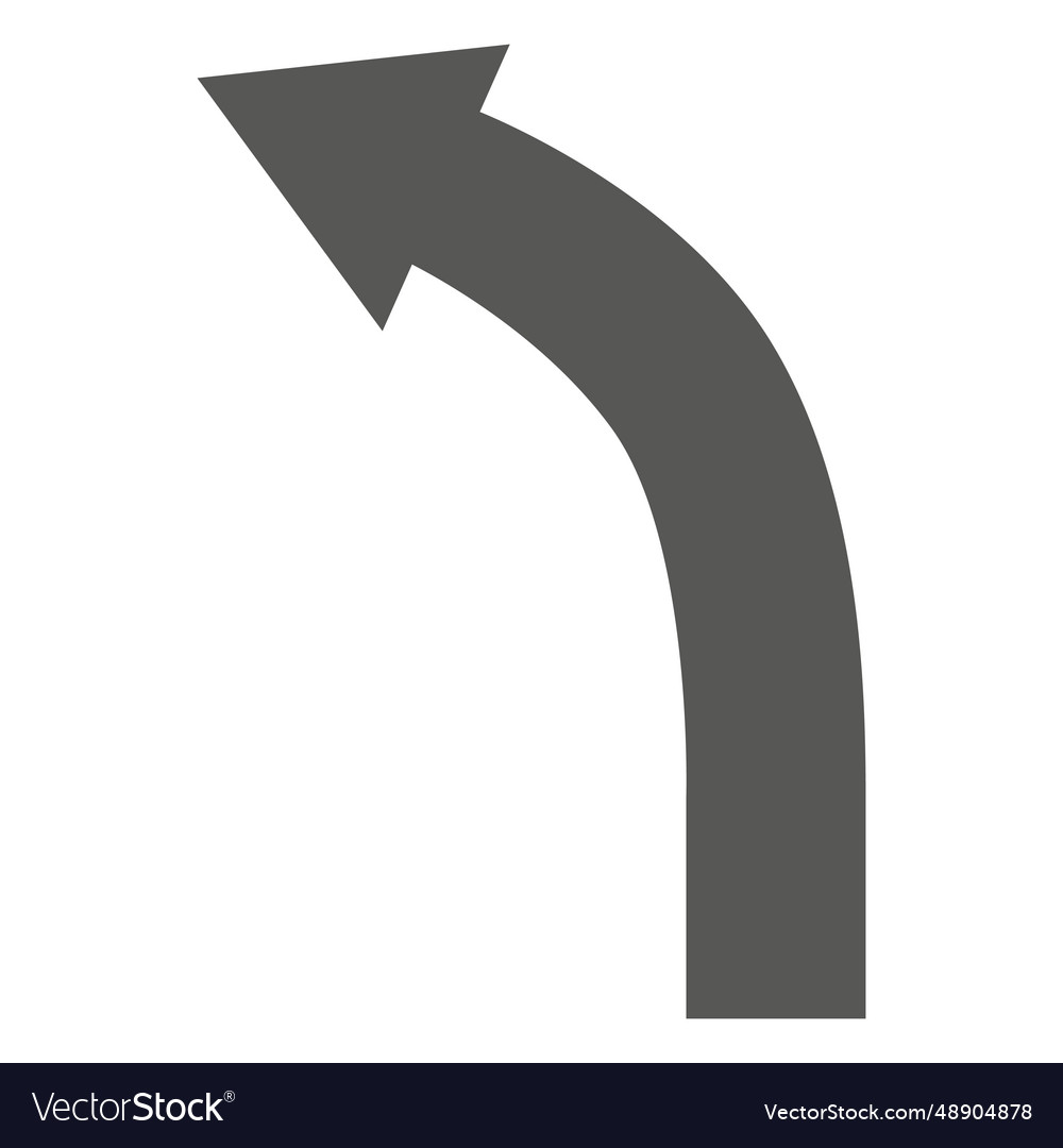 Left curve street sign Royalty Free Vector Image