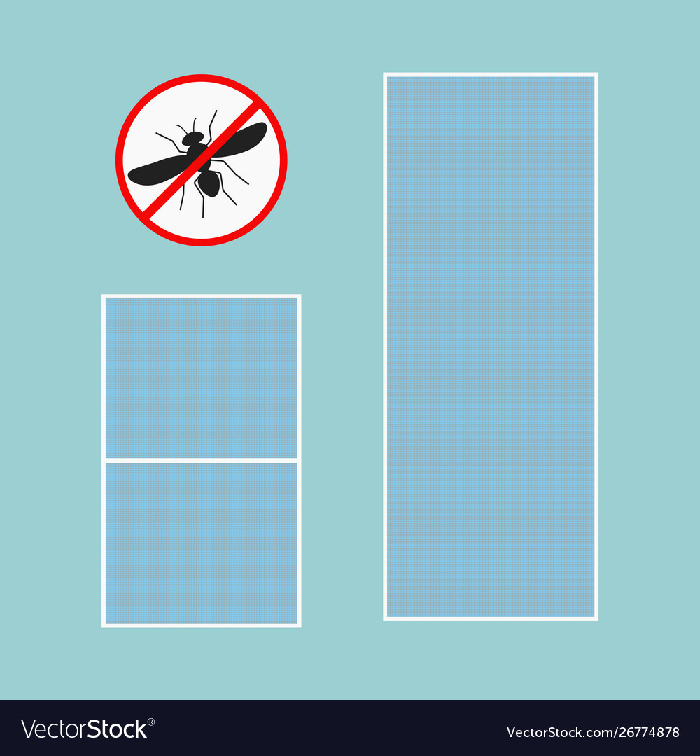 Mosquito net with frame for pvc windows icon vector image Mosquito net with frame for pvc windows icon
