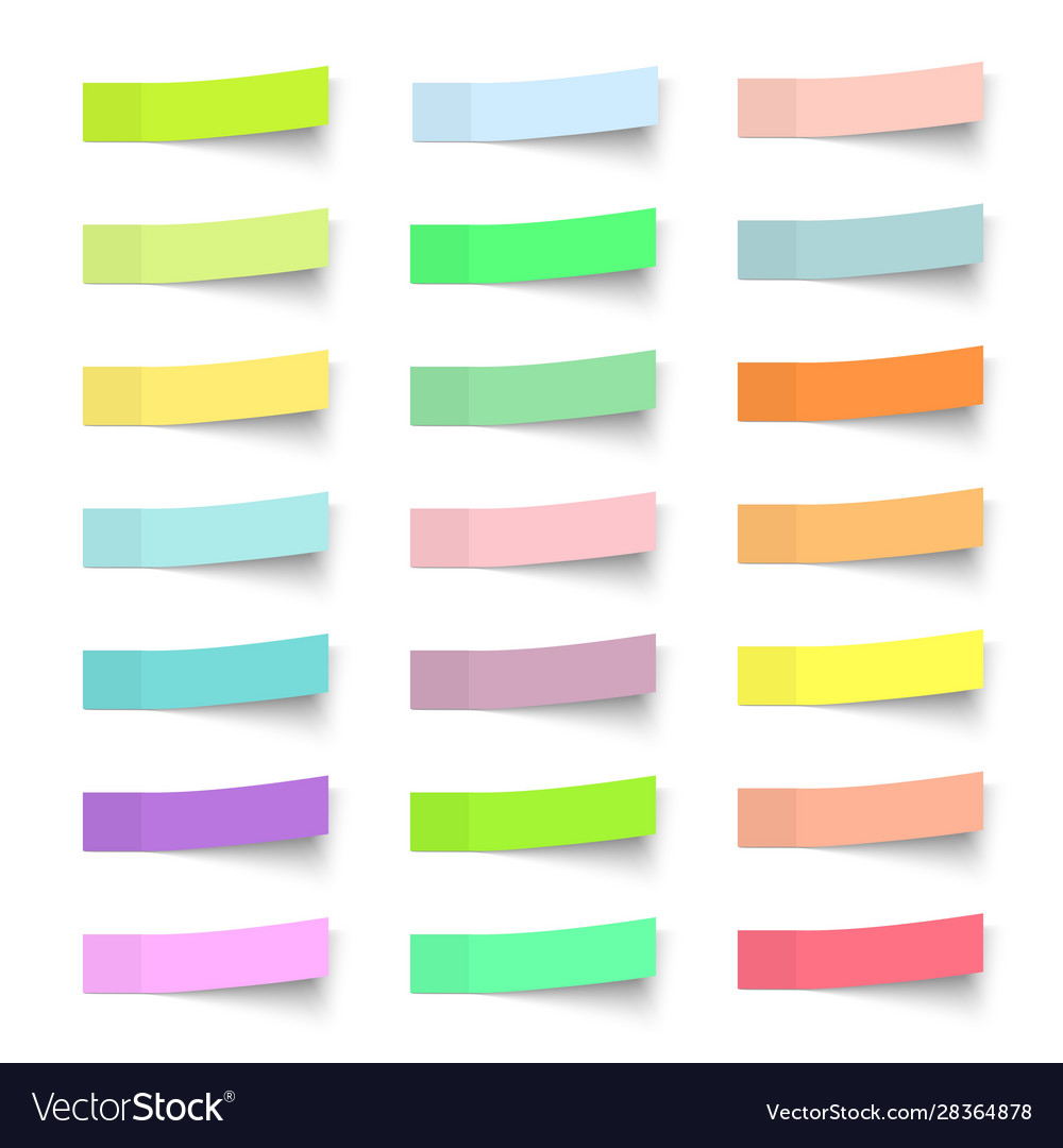 Post note stickers with shadow color sticky memos vector image Post note stickers with shadow color sticky memos