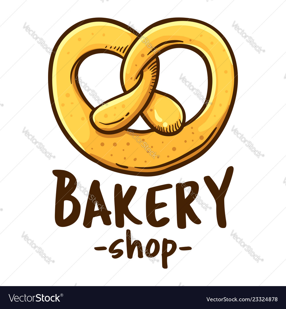 Pretzel Bakery Shop Logo Icon Royalty Free Vector Image