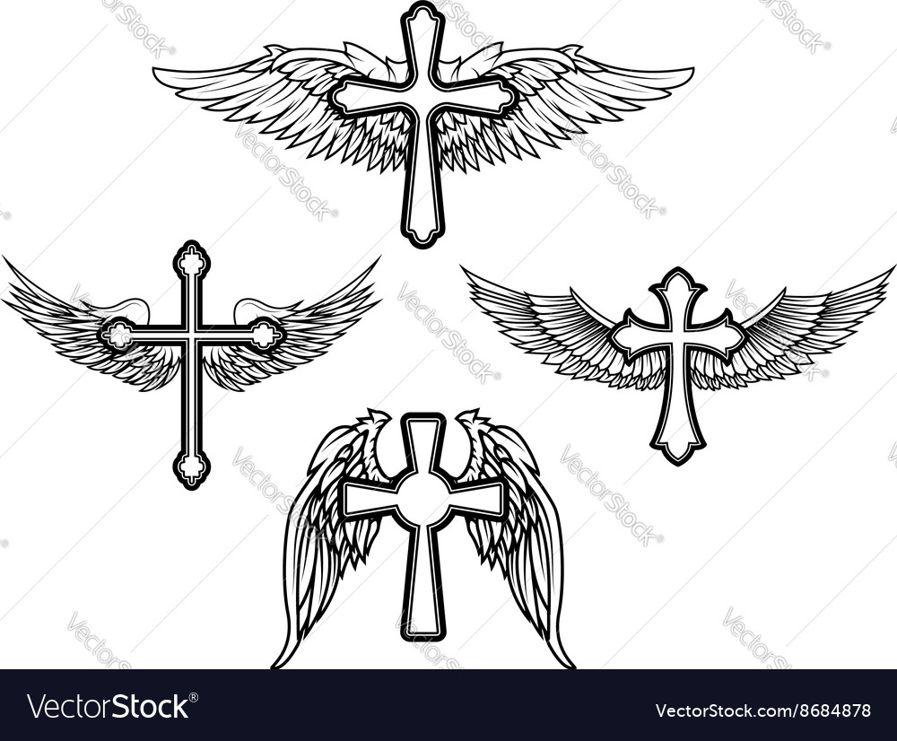 cross with wings