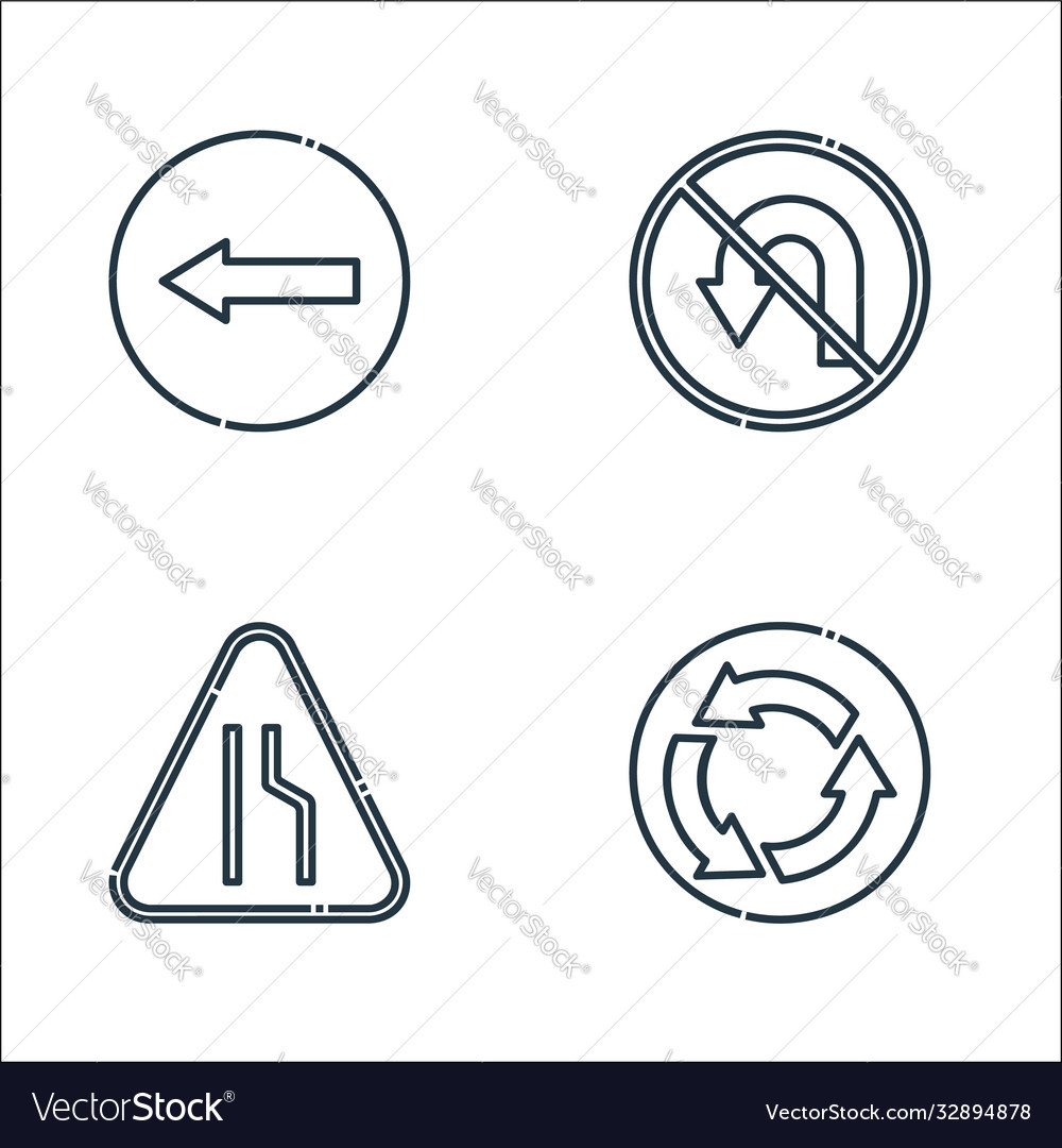 Signaling line icons linear set quality vector image Signaling line icons linear set quality
