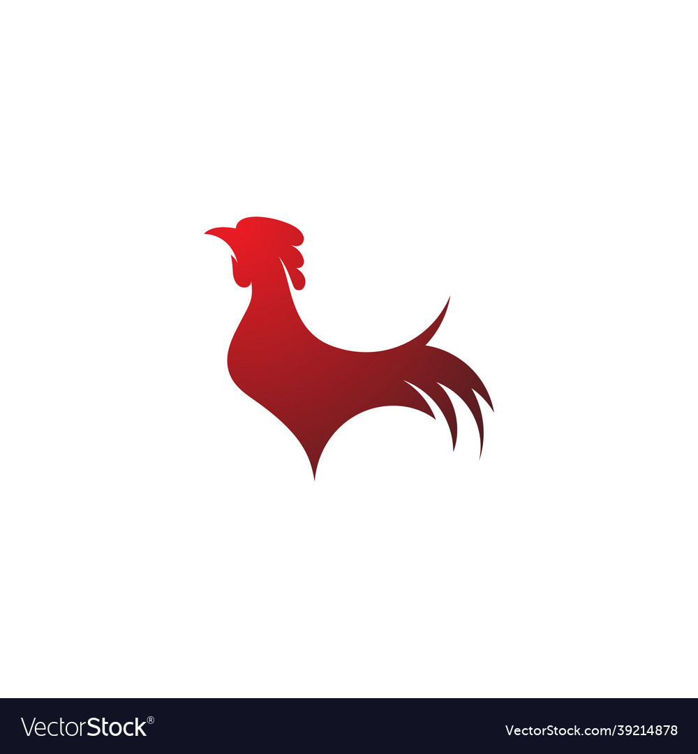 Silhouette of the rooster icon vector image Silhouette of the rooster icon