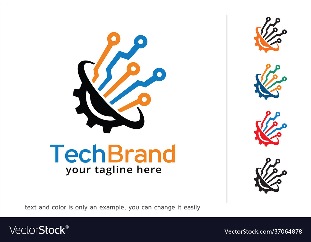 Technology logo template design Royalty Free Vector Image