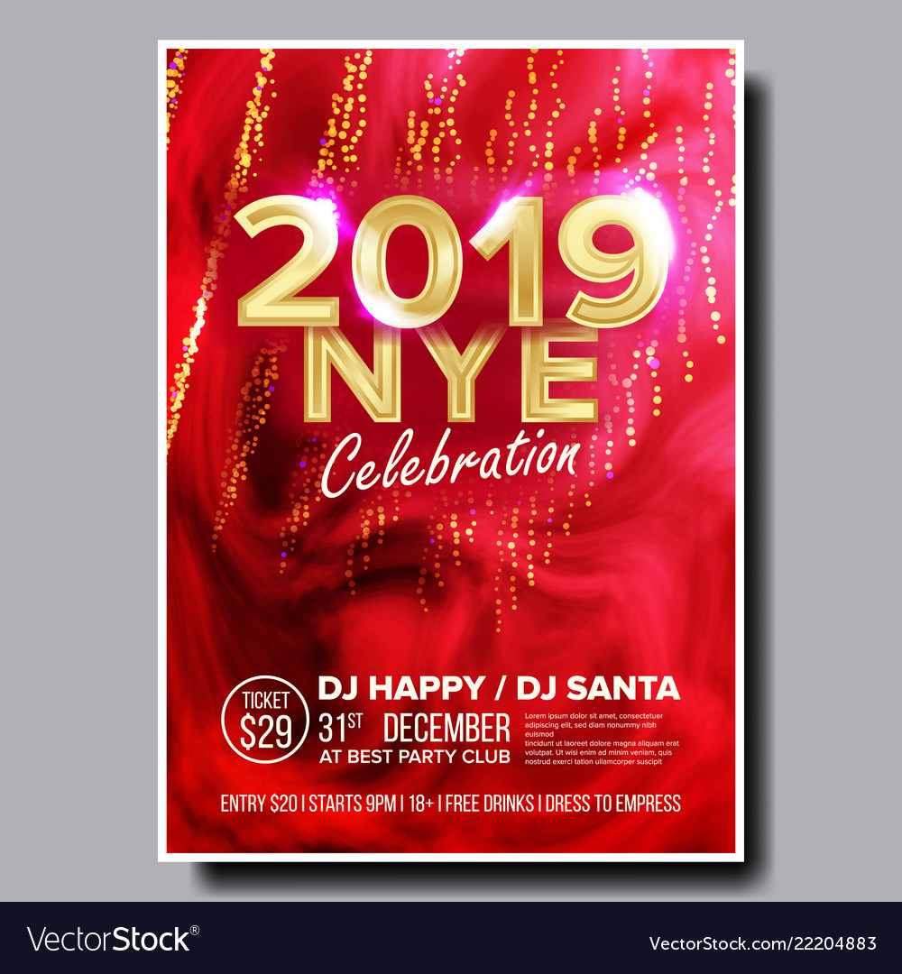 2019 party flyer poster happy new year