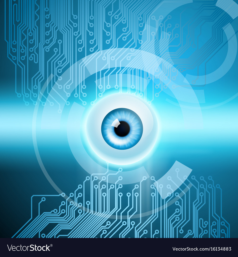 Abstract background with eye and circuit