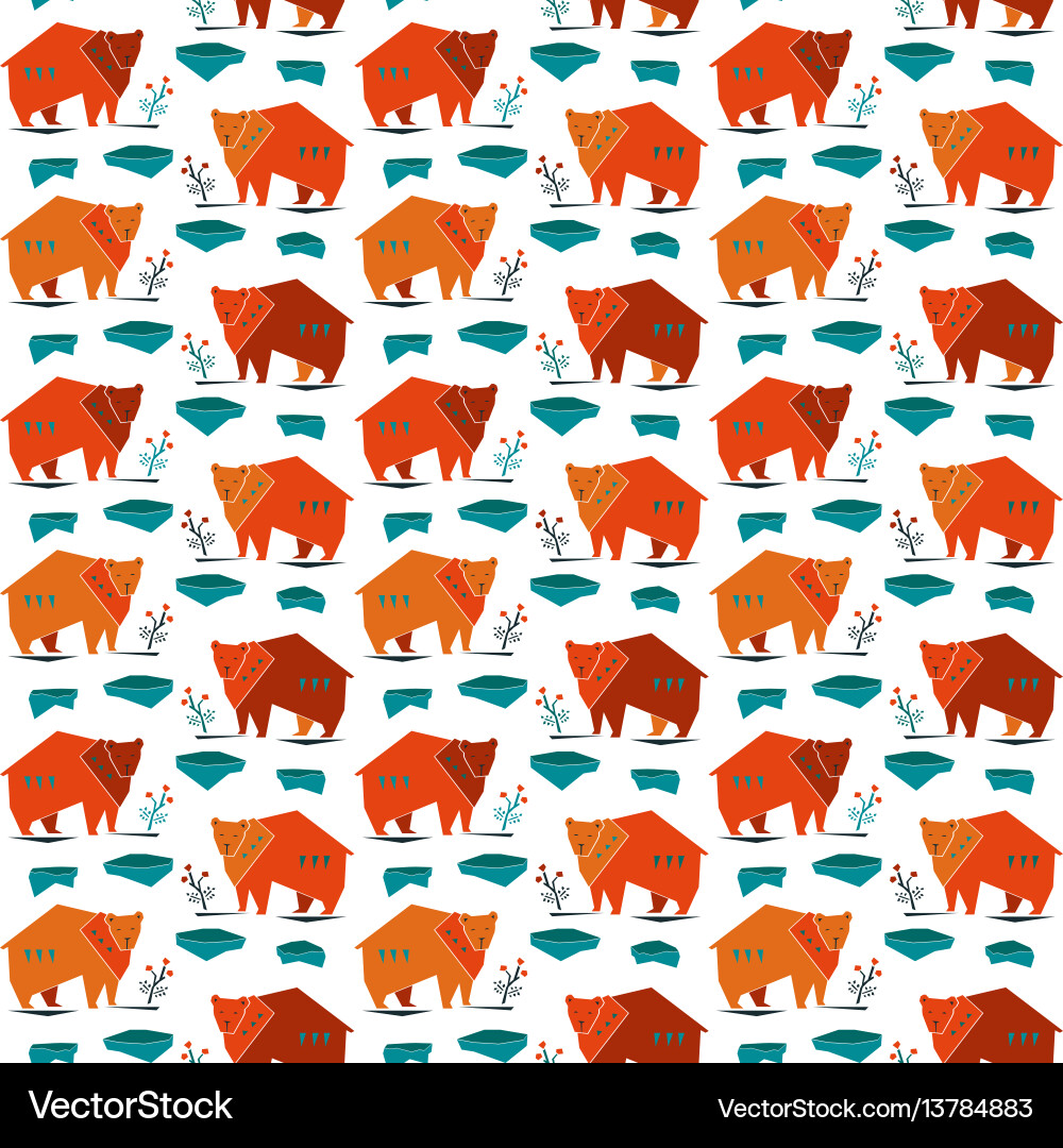 Bear seamless pattern Royalty Free Vector Image
