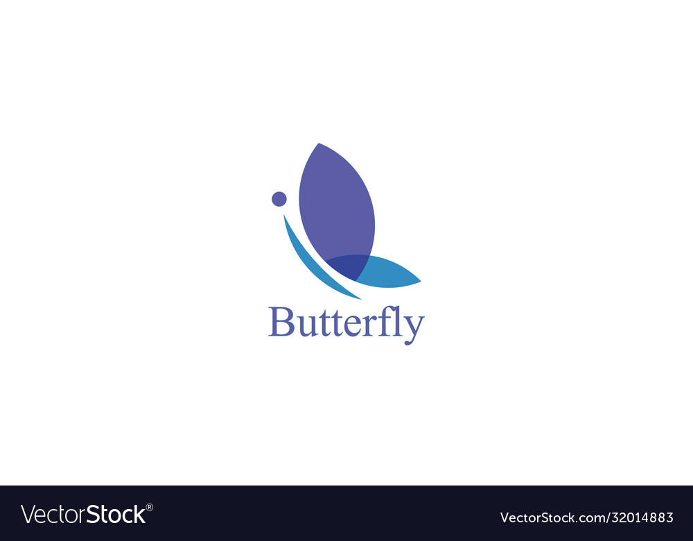 Creative unique geometric abstract butterfly logo