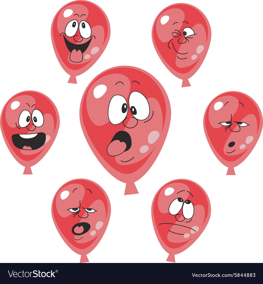 Emotion red balloon set 008