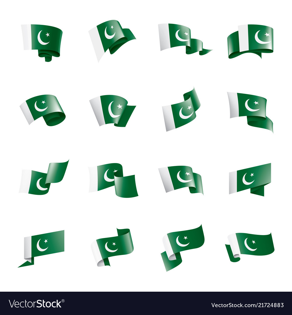 Pakistan flag on a white Royalty Free Vector Image