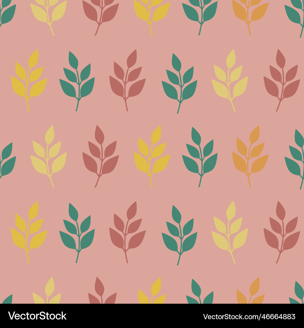 Seamless pattern with leaves Royalty Free Vector Image