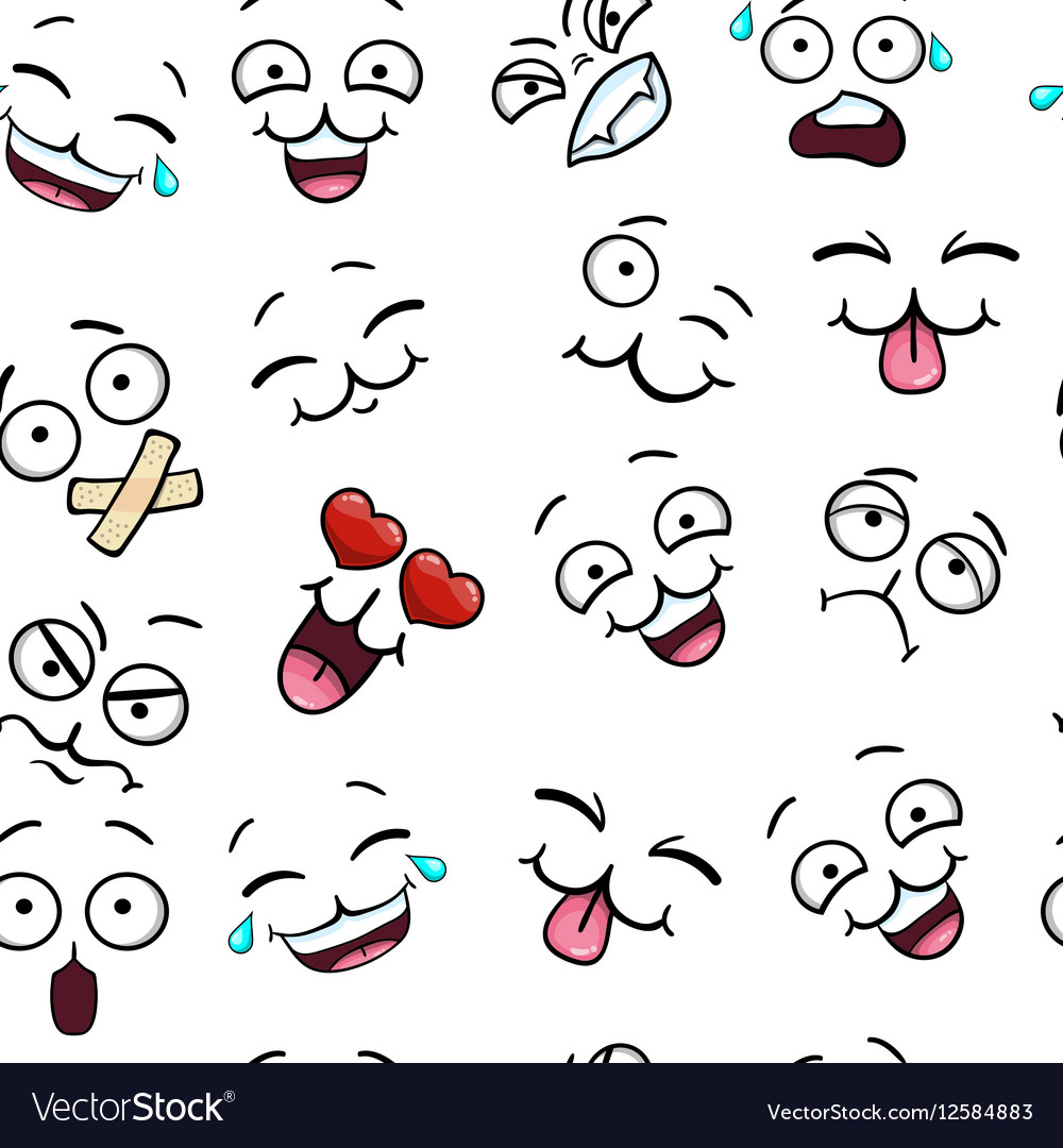 Seamless pattern with smiley face